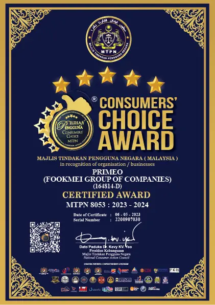 Primeo 2023 Consumers’ Choice Award certificate